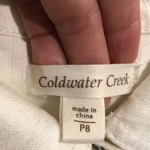COLDWATER CREEK - FLORIDA Embroidered White Denim Jean Jacket w/Stretch - Picture 2 of 10